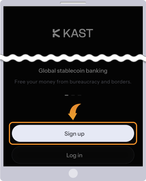 KASTアプリを開いてアカウントを登録する