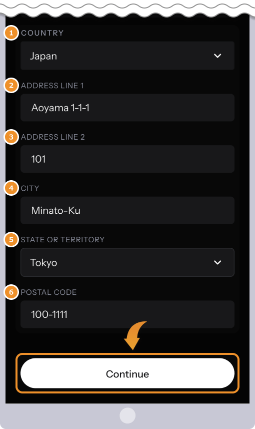 住所等を入力する