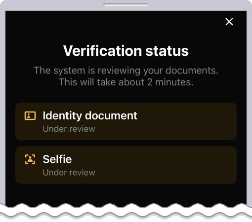 本人確認中の画面