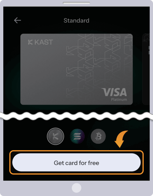 Standardの「Get card for free」をタップ
