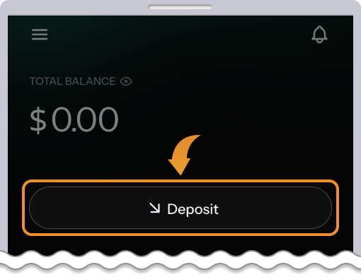 Depositをタップする