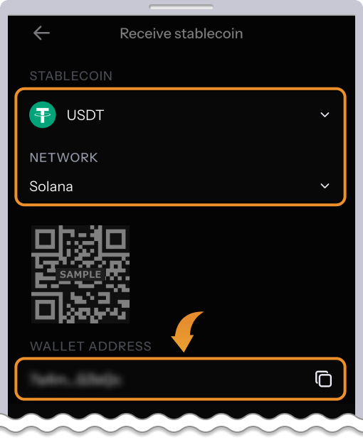 Stablecoinをタップする