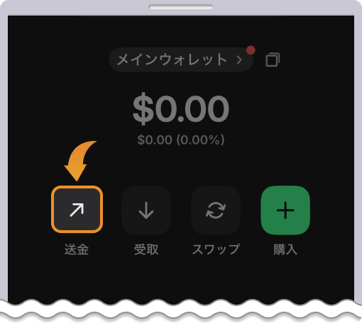送金ボタンをタップする