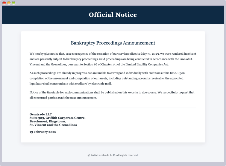 GALAXY DAOが公式サイトで破産申告