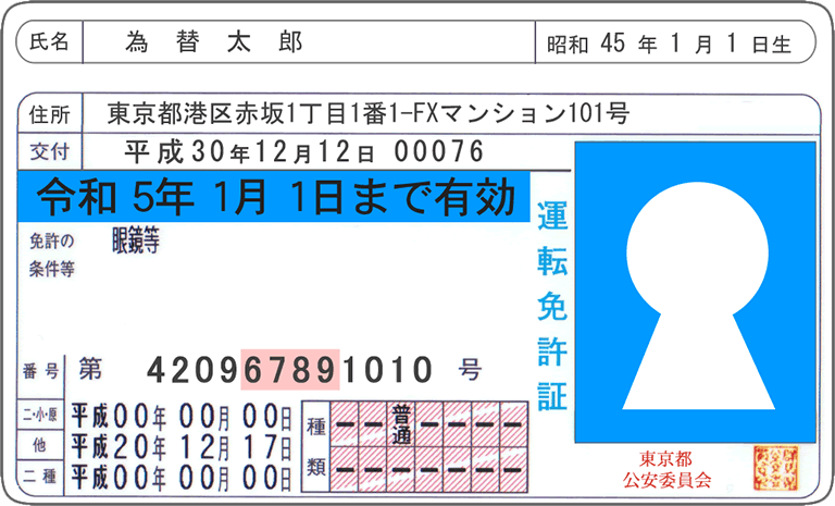 身分証明書のみの画像