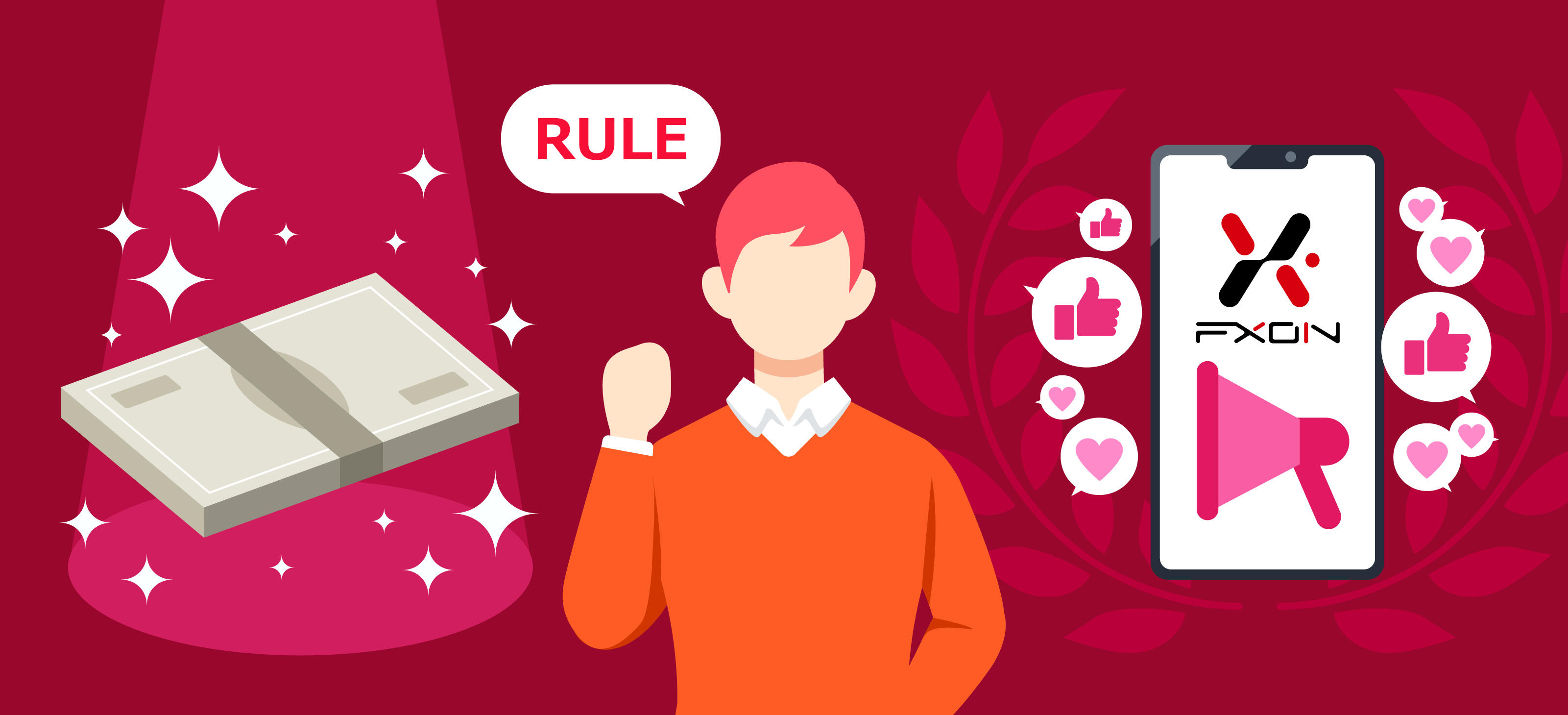 賞金総額100万円の「FXONインフルエンサー頂上決戦」のルール,000円分プレゼント