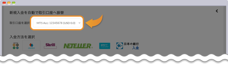 Hantec Markets入金画面