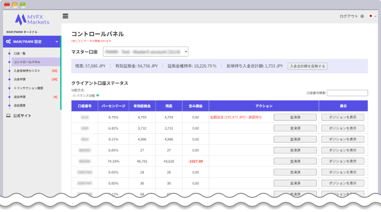 全口座見やすい画面で一括管理可能
