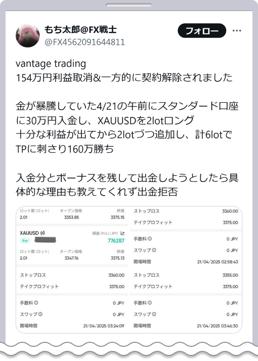 騒動の発端となったポスト