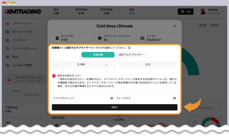 ストラテジーをコピー