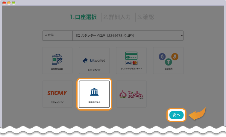 国際銀行送金入金