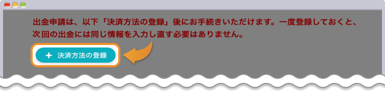 決済方法の登録