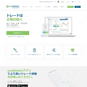 easyMarkets（イージーマーケット）公式サイトのスクリーンショット