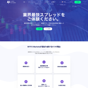 MYFX Markets（マイエフエックス マーケット）公式サイトのスクリーンショット